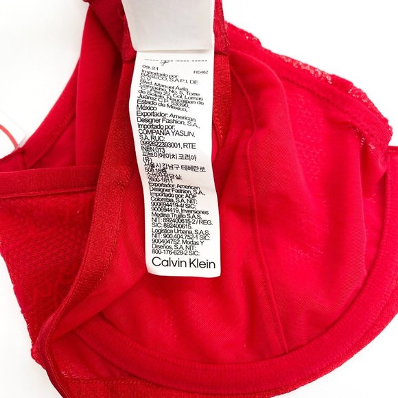 Calvin Klein Womens I Love You Full Coverage Unlined Demi Cups T-Shiirt Bra Red - Picture 7 of 9